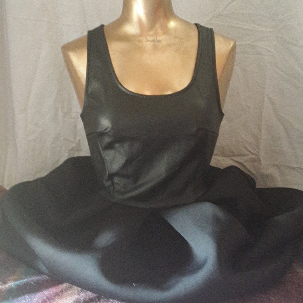 Black leather dress